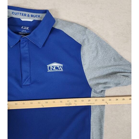 UNCW Seahawks Polo Shirt Blue gray Drytec 50+ UPF Wilmington NC COLLEGE SPORT M - Picture 8 of 10